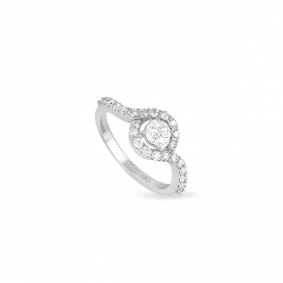 White Gold Round Brilliant Cut Diamond Ring 0.38ct H/VS1